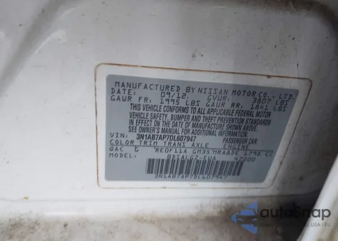 2013 Nissan Sentra Sl from USA, damaged, VIN 3N1AB7AP7DL607947